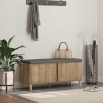 vidaXL Banc d'entrée avec coussin Chêne artisanal 100 x 38 x 46 cm