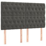 vidaXL Sommier à lattes de lit et matelas Gris foncé 160x200cm Velours