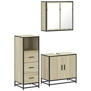 vidaXL Ensemble de meubles de salle de bain 3 Pièces chêne sonoma