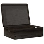 vidaXL Boîte en bois avec couvercle et poignées noir bois pin massif