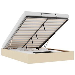 vidaXL Cadre de lit ottoman sans matelas crème 140x200 cm tissu