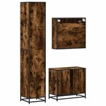 vidaXL Ensemble de meubles de salle de bain 3 Pièces Chêne fumé