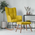 vidaXL Chaise à bascule avec repose-pied Jaune moutarde Velours