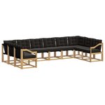 vidaXL Ensemble de canapés d'extérieur 10 Pièces Blanc et noir