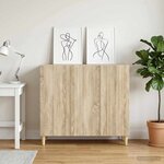 vidaXL Buffet Chêne Sonoma 89 x 34 5 x 80 cm Bois d'ingénierie