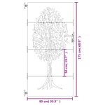 vidaXL Portail de jardin 85x175 cm acier corten conception de l'arbre
