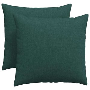 vidaXL Coussins de canapé 2 Pièces Vert foncé 50 x 50 cm tissu