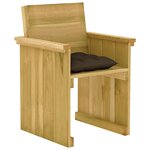 vidaXL Ensemble à manger de jardin 7 Pièces avec coussins pin imprégné