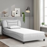 vidaXL Cadre de lit sans matelas blanc 100x200 cm similicuir