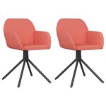 vidaXL Chaises pivotantes à manger lot de 2 Rose Velours