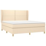 vidaXL Sommier à lattes de lit avec matelas Crème 180x200 cm Tissu