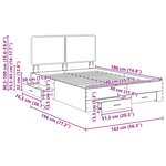 vidaXL Cadre de lit Chêne artisanal 140 x 190 cm Bois d'ingénierie