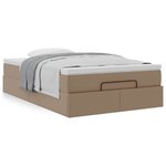 VidaXL Cadre de lit ottoman et matelas cappuccino 120x190cm similicuir