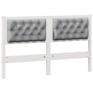 vidaXL Tête de lit Autre Blanc et gris clair 150 cm Bois massif en pin