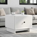 vidaXL Table basse avec tiroir Blanc 49 x 50 x 40 cm Bois d'ingénierie