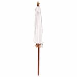 vidaXL Parasol Crème x 250 cm Coton et bois massif