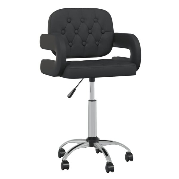 vidaXL Chaise pivotante de salle à manger Noir Similicuir