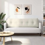 vidaXL Coussin de Dos Crème 160 x 24 x 50 cm Velours