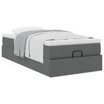 vidaXL Cadre de lit ottoman avec matelas gris foncé 90x190 cm tissu