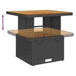 vidaXL Salon de jardin 3 Pièces avec coussins Noir Résine tressée