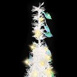 vidaXL Sapin de Noël artificiel escamotable 100 LED blanc 150 cm