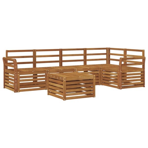 vidaXL Ensemble de canapé d'angle 6 Pièces Naturel Bois d'Acacia Massif