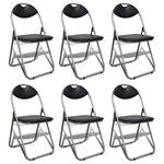 vidaXL Chaises à manger pliables lot de 6 noir similicuir et acier