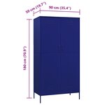 vidaXL Garde-robe Bleu marine 90x50x180 cm Acier