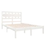 vidaXL Cadre de lit Blanc Bois massif 135x190 cm Double
