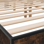 vidaXL Cadre de lit sans matelas chêne fumé 150x200 cm