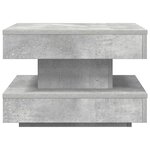 vidaXL Table basse rotative à 360 degrés gris béton 50x50x34 5 cm