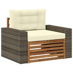 vidaXL Sofa de milieu extérieur Bois d'Acacia Massif Naturel
