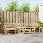vidaXL Ensemble de canapés d'extérieur 8 Pièces Blanc et Beige