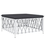 Salon de jardin meuble d'extérieur ensemble de mobilier avec coussins 6 pièces blanc acier 02_0018318