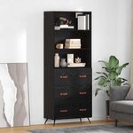 vidaXL Haut Armoire Chêne noir 69 5 x 34 x 180 cm Bois d'ingénierie