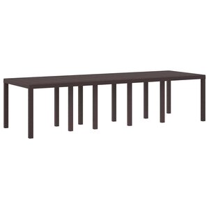 vidaXL Table de jardin pour repas Marron 300 x 100 x 73 cm polyrotin