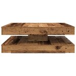 vidaXL Table basse rotative à 360 degrés vieux bois 90x90x34 5 cm