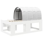 vidaXL Cadre de lit avec tunnel 3 Pièces Blanc Bois d'ingénierie