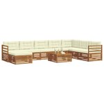 vidaXL Ensemble de canapés d'extérieur 9 Pièces Naturel et Crème
