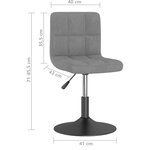 vidaXL Chaises pivotantes à manger lot de 4 gris clair velours