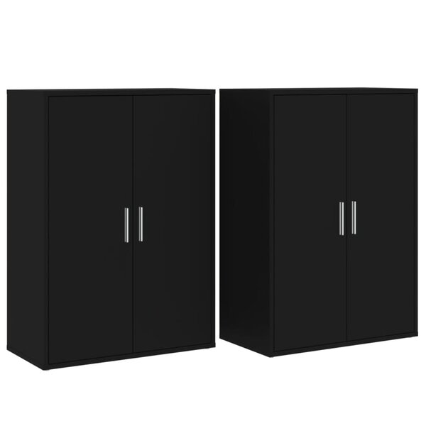 vidaXL Buffets 2 Pièces noir 60x31x84 cm bois d'ingénierie