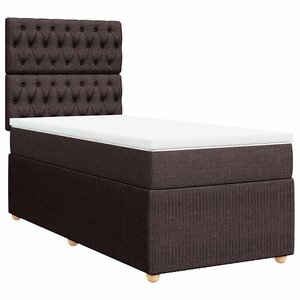 vidaXL Sommier à lattes de lit avec matelas Marron foncé 90x200 cm