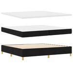 vidaXL Lit à ressorts avec matelas avec LED Noir 200 x 200 cm tissu