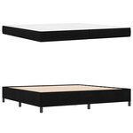 vidaXL Lit à ressorts Noir  Noir 200 x 200 cm Tissu  Bois Engineered