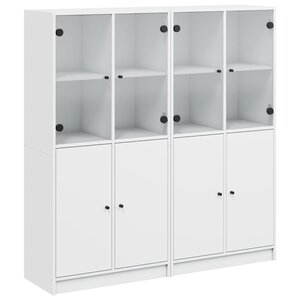 vidaXL Bibliothèque avec portes blanc 136x37x142 cm bois d'ingénierie