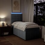 vidaXL Sommier à lattes de lit avec matelas gris clair 80x200 cm tissu