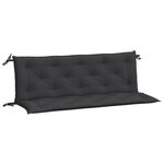 vidaXL Coussins de banc jardin lot de 2 noir 150x50x7 cm tissu Oxford