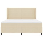 Lit à ressorts vidaXL avec matelas Crème 180x200 cm en tissu