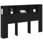 vidaXL Cabinet de Tête de Lit Chêne noir 120 x 18.5 x 102.5 cm