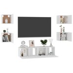 vidaXL Ensemble de meubles TV 6 Pièces Blanc Bois d'ingénierie